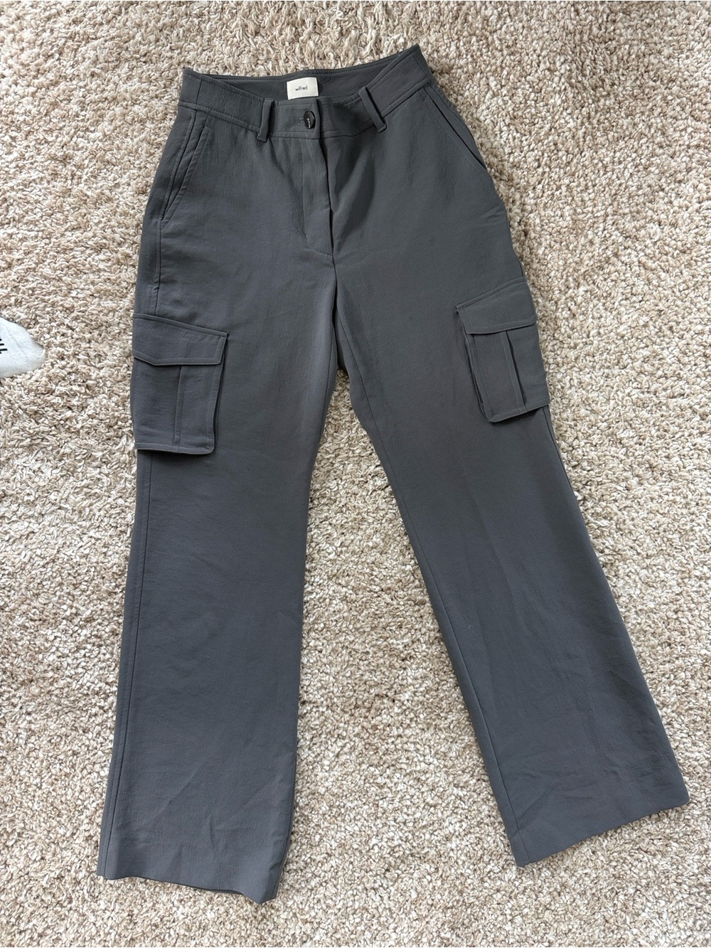 Wilfred Charcoal Cargo Pants with Flap Pockets